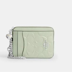Coach Mint Green zip card case